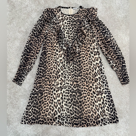 Gianni - Women's Mullin Georgette Mini Dress - Leopard - size 6 - EXCELLENT COND - Picture 9 of 16